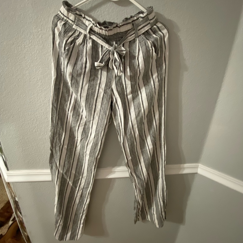 black and white loose fit pants
